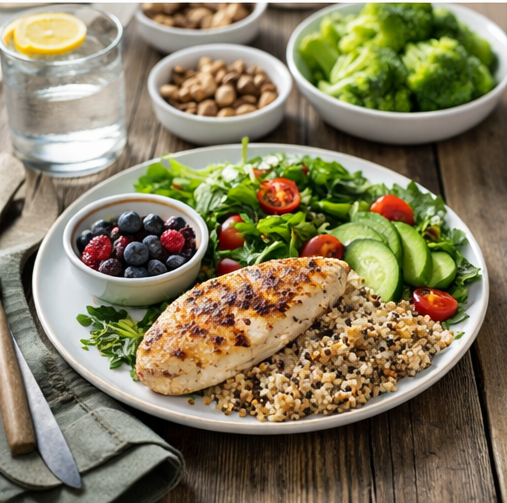 A plate with balanced meal