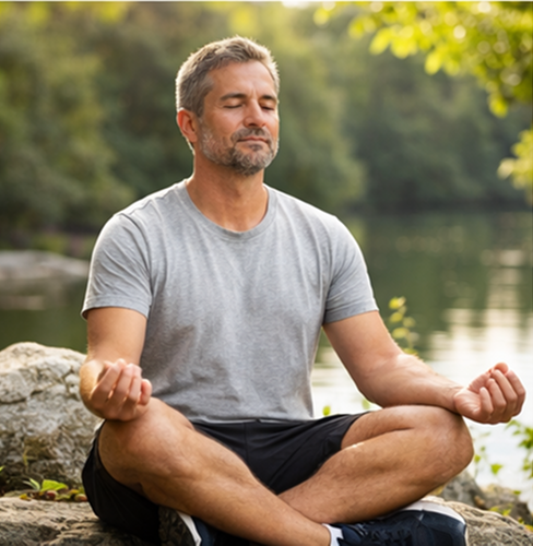 Person meditating or relaxing